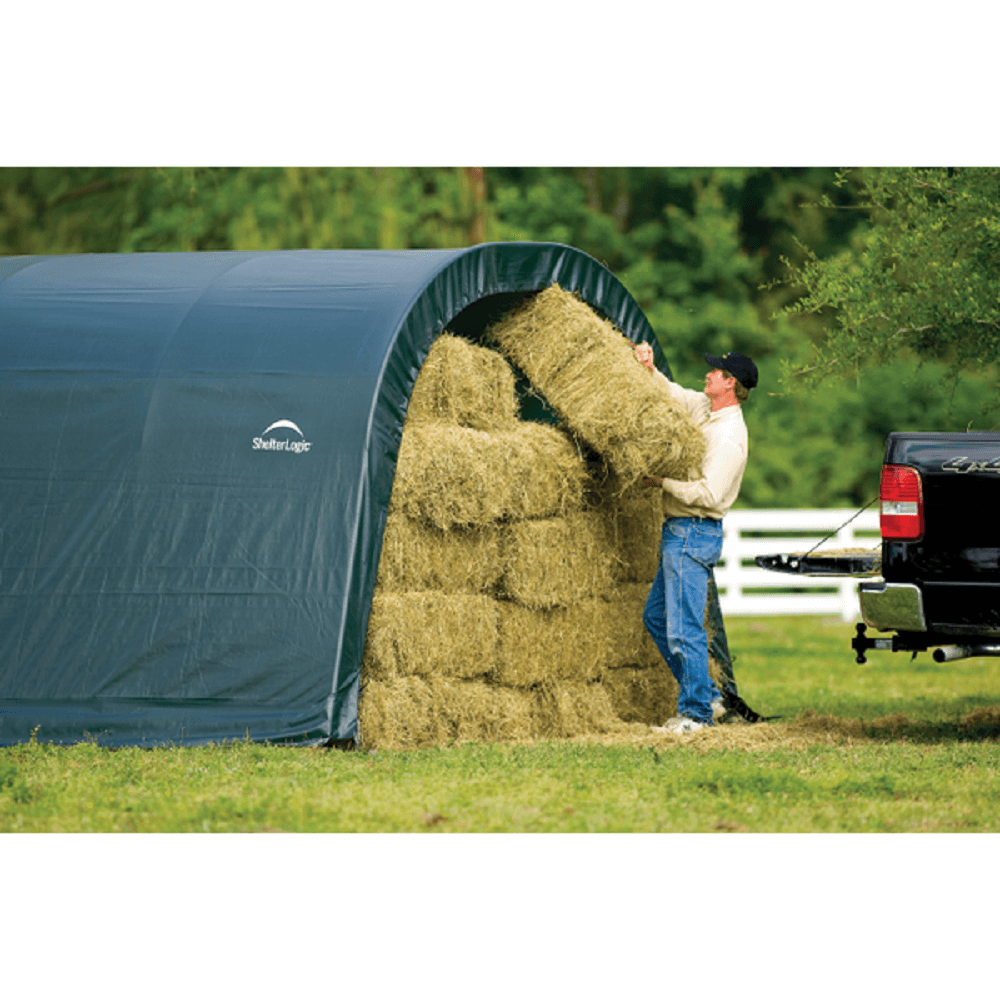ShelterLogic 12x20x8 Round Style Run-In Shelter in Green