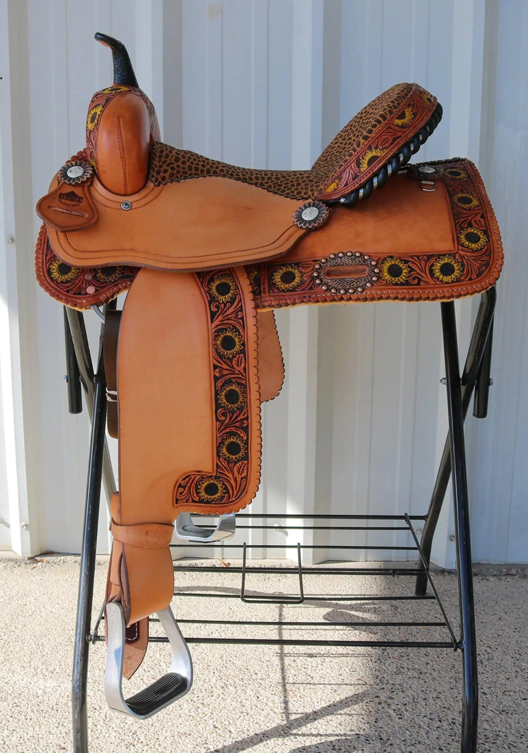 Alamo 14.5" Sunflower Border Barrel Saddle