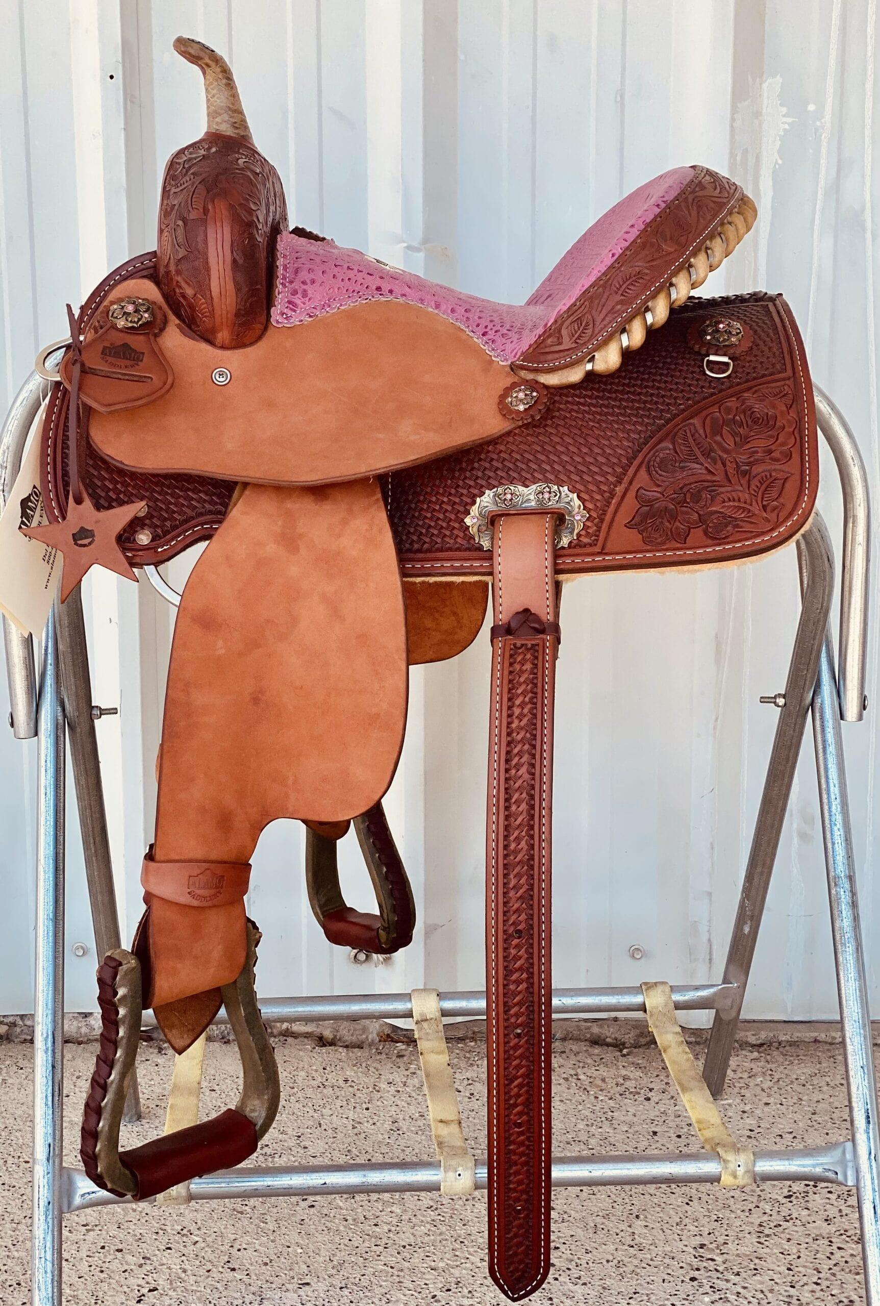 Alamo Saddlery 13" Rose Youth Barrel Saddle